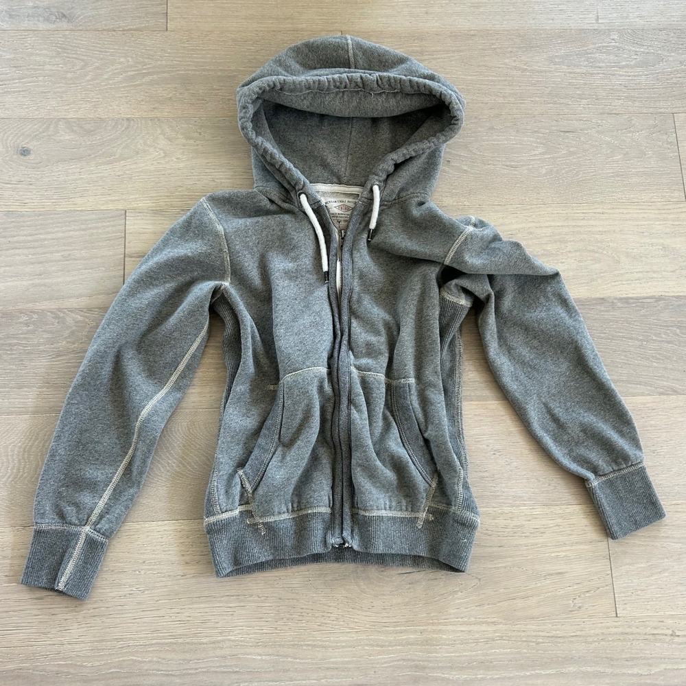 American Eagle Outfitters Vintage Fleece Full Zip Hoodie Heather Gray Medium